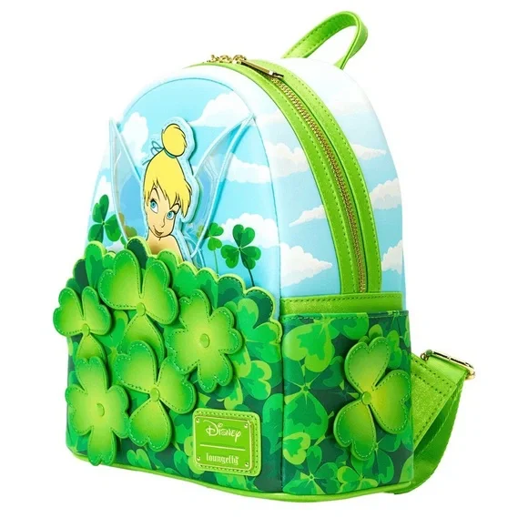 NWT Loungefly Disney Peter Pan Tinker Bell Clover Mini Backpack WEB EXCLUSIVE - Picture 2 of 10
